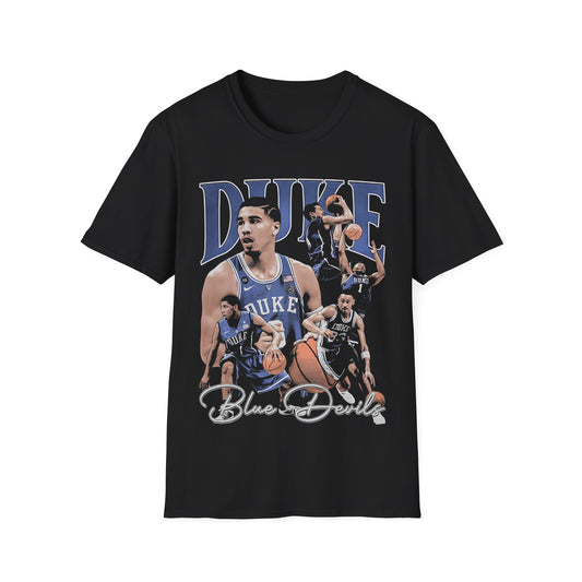 Vintage 90s Basketball Bootleg Style T-Shirt, BLUE DEVIL Basketball Shirt Unisex Graphic Tee