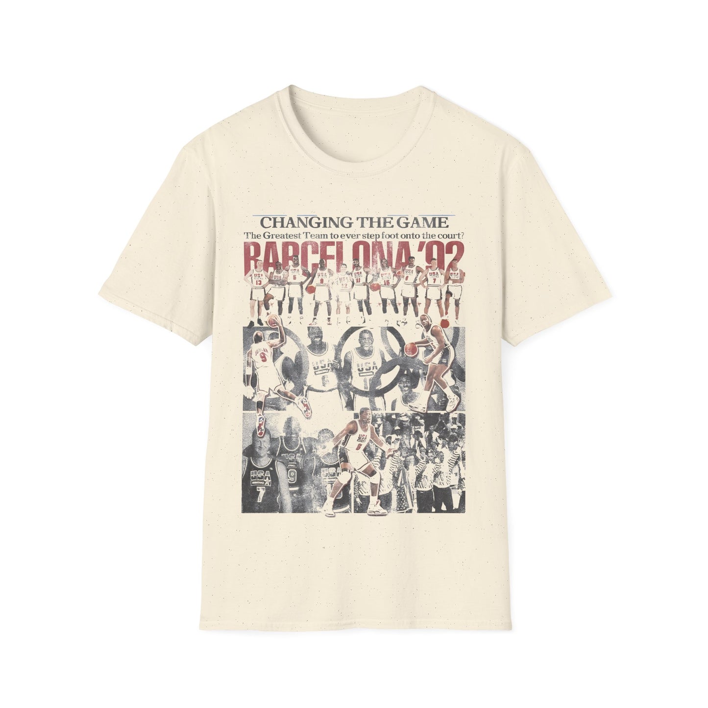 Vintage 90s Basketball Bootleg Style T-Shirt, BARCELONA 92 Retro Basketball Shirt Unisex Graphic Tee