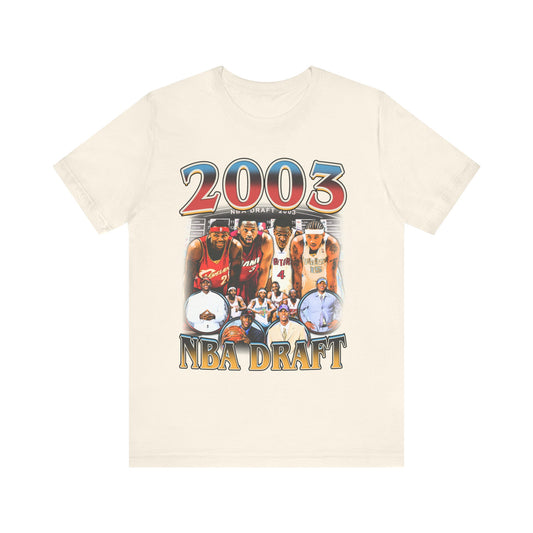 Vintage 90s Basketball Bootleg Style T-Shirt, 2003 DRAFT Unisex Tee Dual Sided