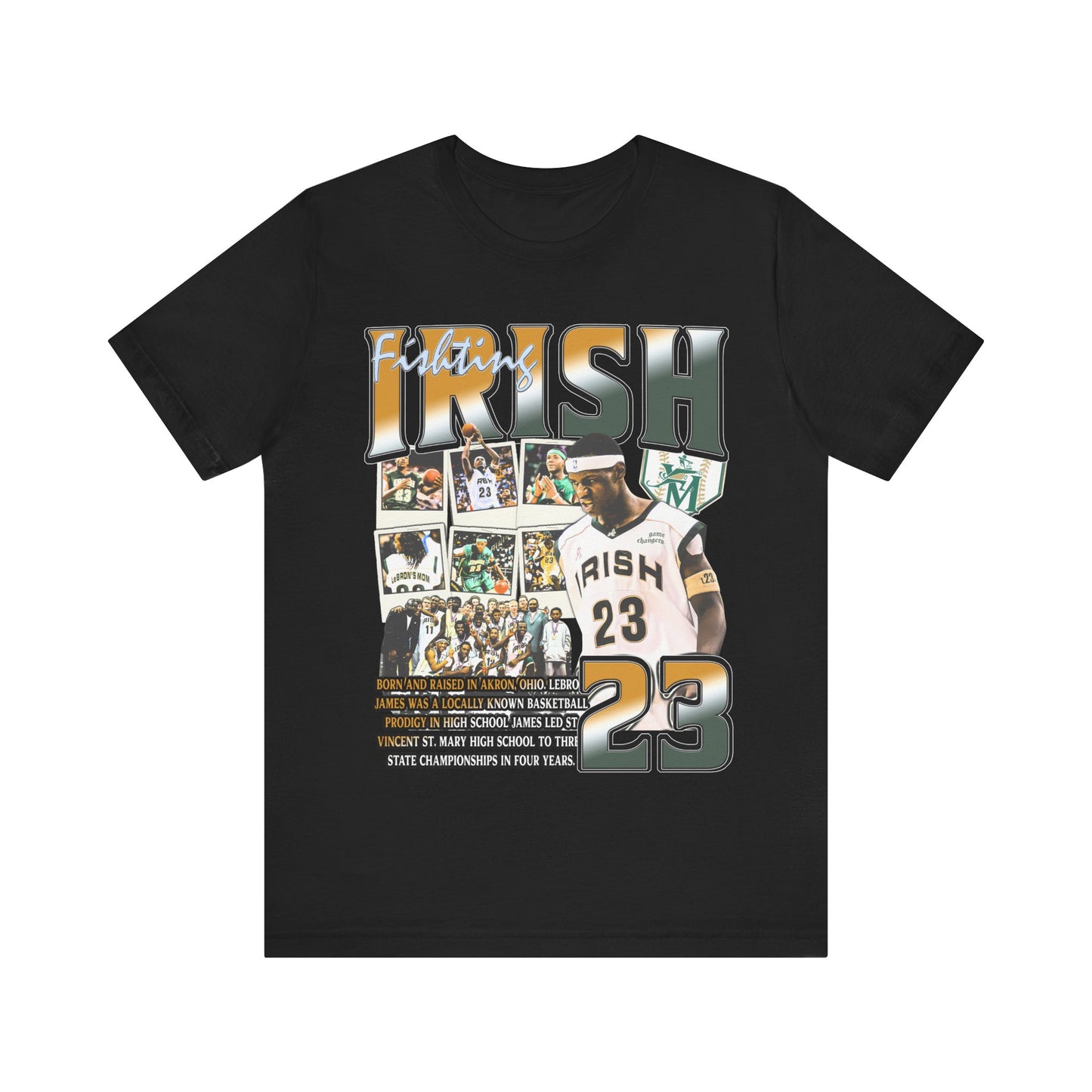Vintage 90s Basketball Bootleg Style T-Shirt, LEBRON JAMES IRISH Unisex Tee