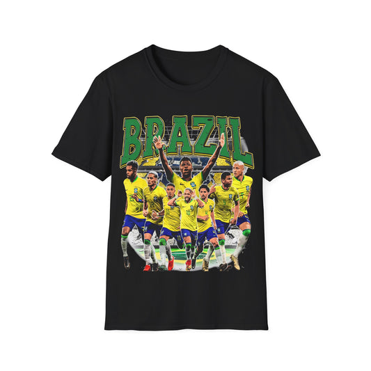 Vintage 90s Soccer Bootleg Style T-Shirt, BRAZIL Graphic Tee, Retro Soccer Shirt Unisex Graphic Tee