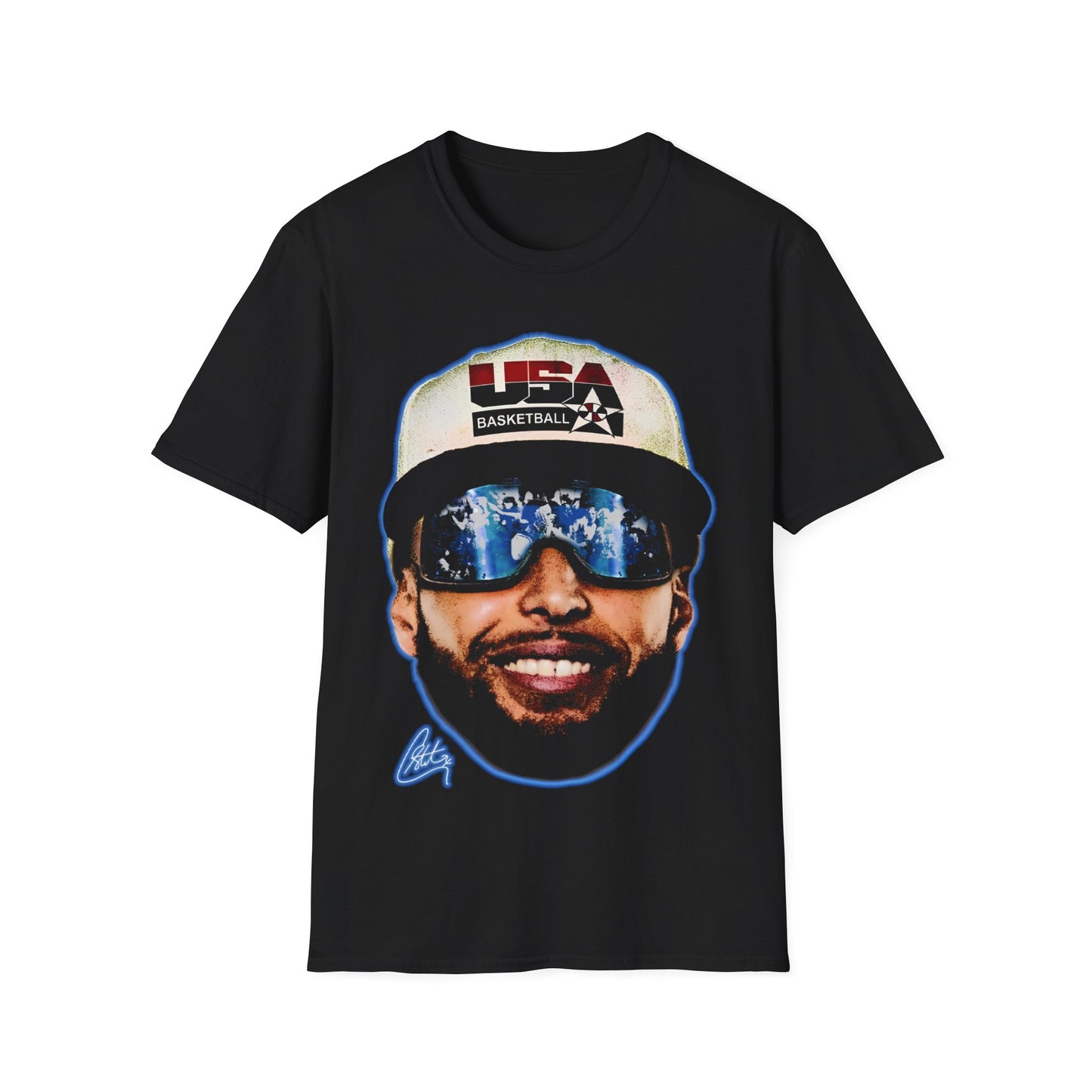 Vintage 90s Basketball Bootleg Style T-Shirt, STEPH CURRY BIG FACE USA Retro Basketball Shirt Unisex Graphic Tee