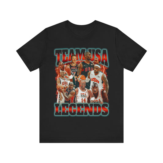 Vintage 90s Basketball Bootleg Style T-Shirt USA LEGENDS Unisex Graphic Tee