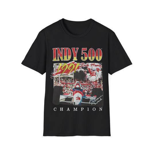 Vintage 90s Racing Bootleg Style T-Shirt, RICK MEARS 1991 INDY 500 Graphic Tee, Retro Racing Shirt Unisex Graphic Tee Shirt