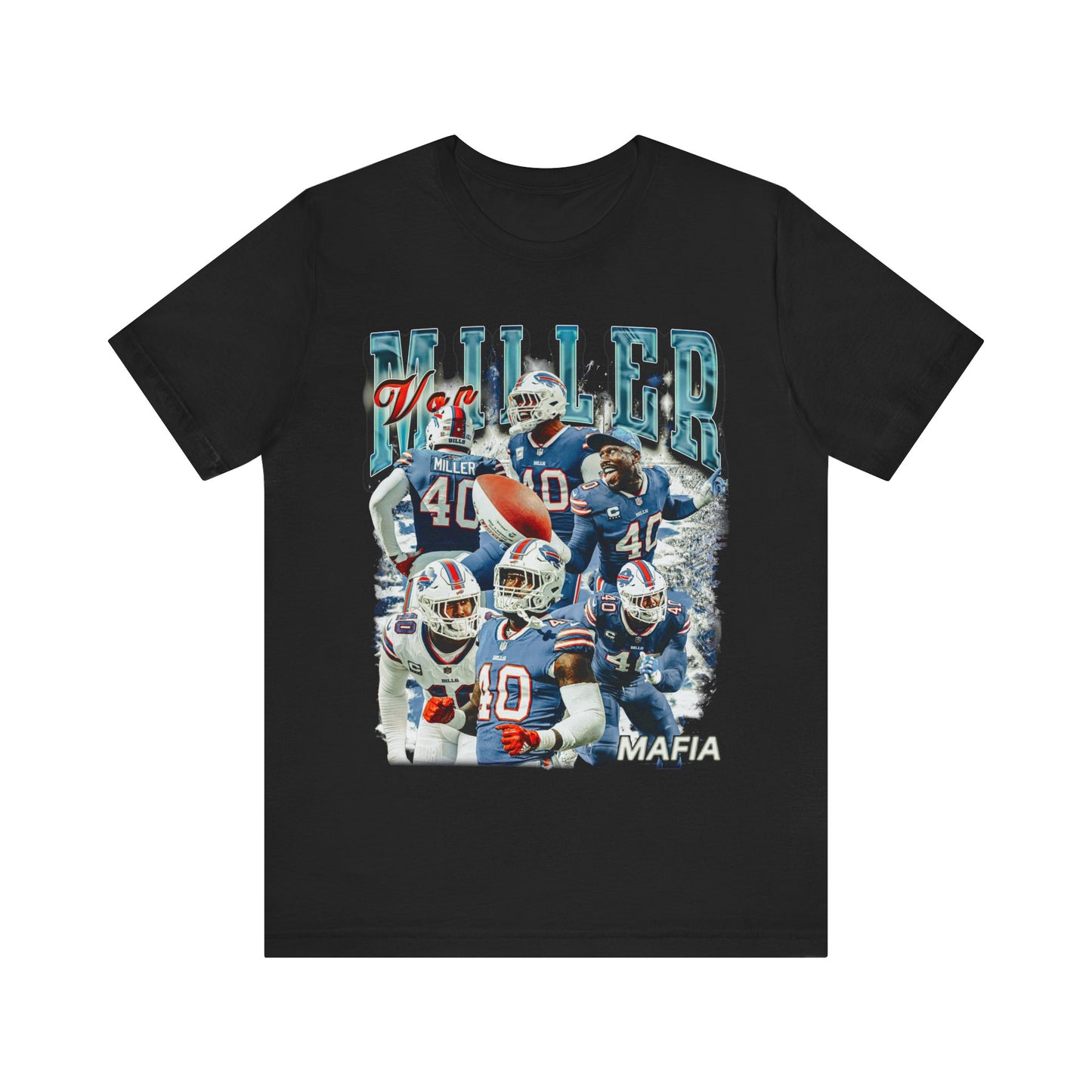 Vintage 90s Football Bootleg Style T-Shirt VON MILLER 90s Unisex Graphic Tee