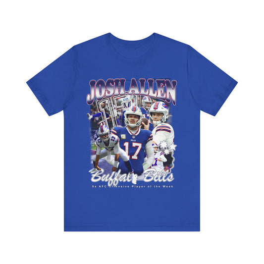 Vintage 90s Football Bootleg Style T-Shirt JOSH ALLEN Unisex Graphic Tee Shirt