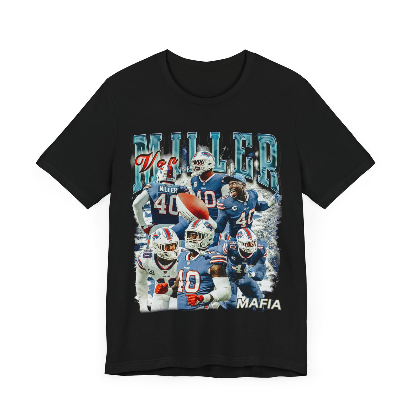 Vintage 90s Football Bootleg Style T-Shirt VON MILLER 90s Unisex Graphic Tee