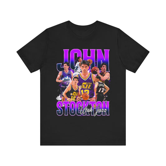 Vintage 90s Basketball Bootleg Style T-Shirt, JOHN STOCKTON Unisex Graphic Tee