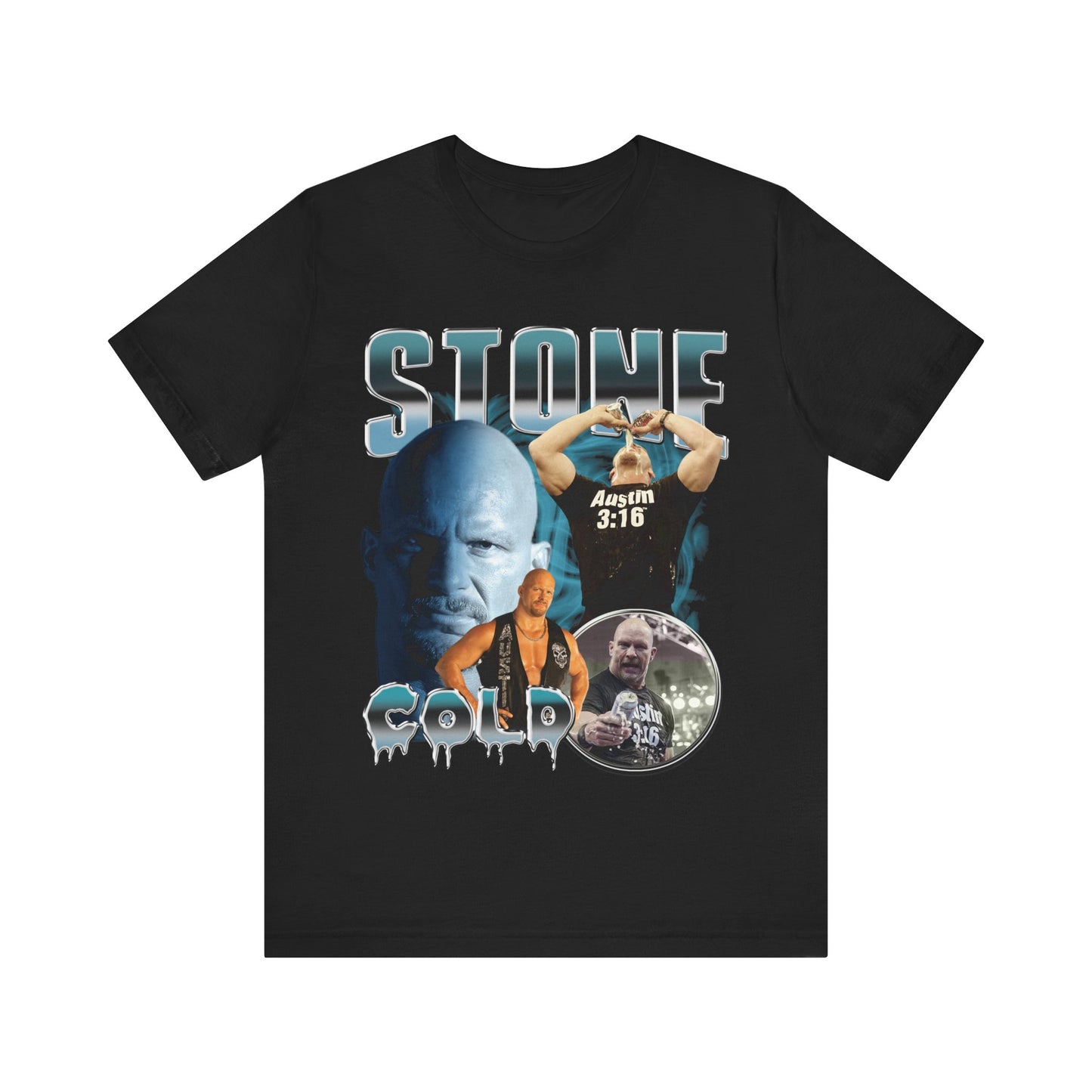 Vintage 90s Fighter Bootleg Style TShirt STONE COLD 90s Unisex Graphic Tee Shirt