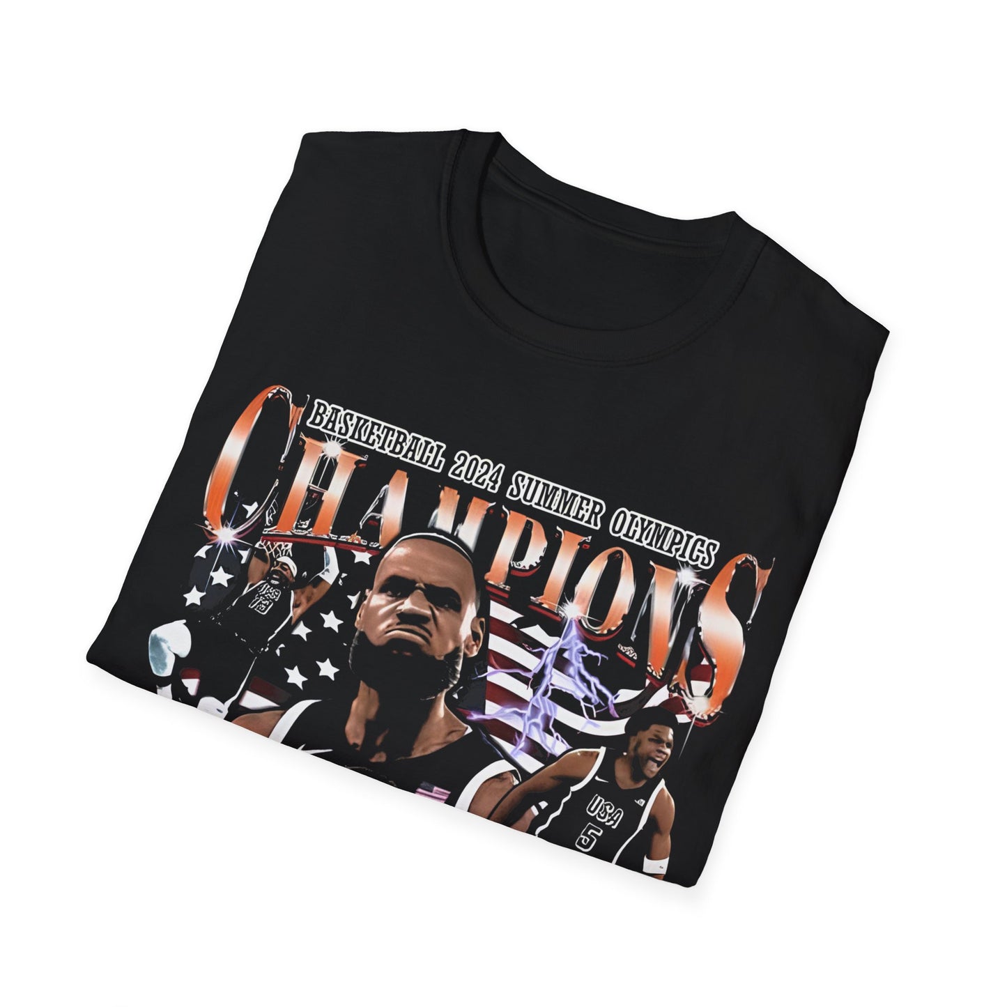 Vintage 90s Basketball Bootleg Style T-Shirt, 2024 USA GOLD Retro Basketball Shirt Unisex Graphic Tee