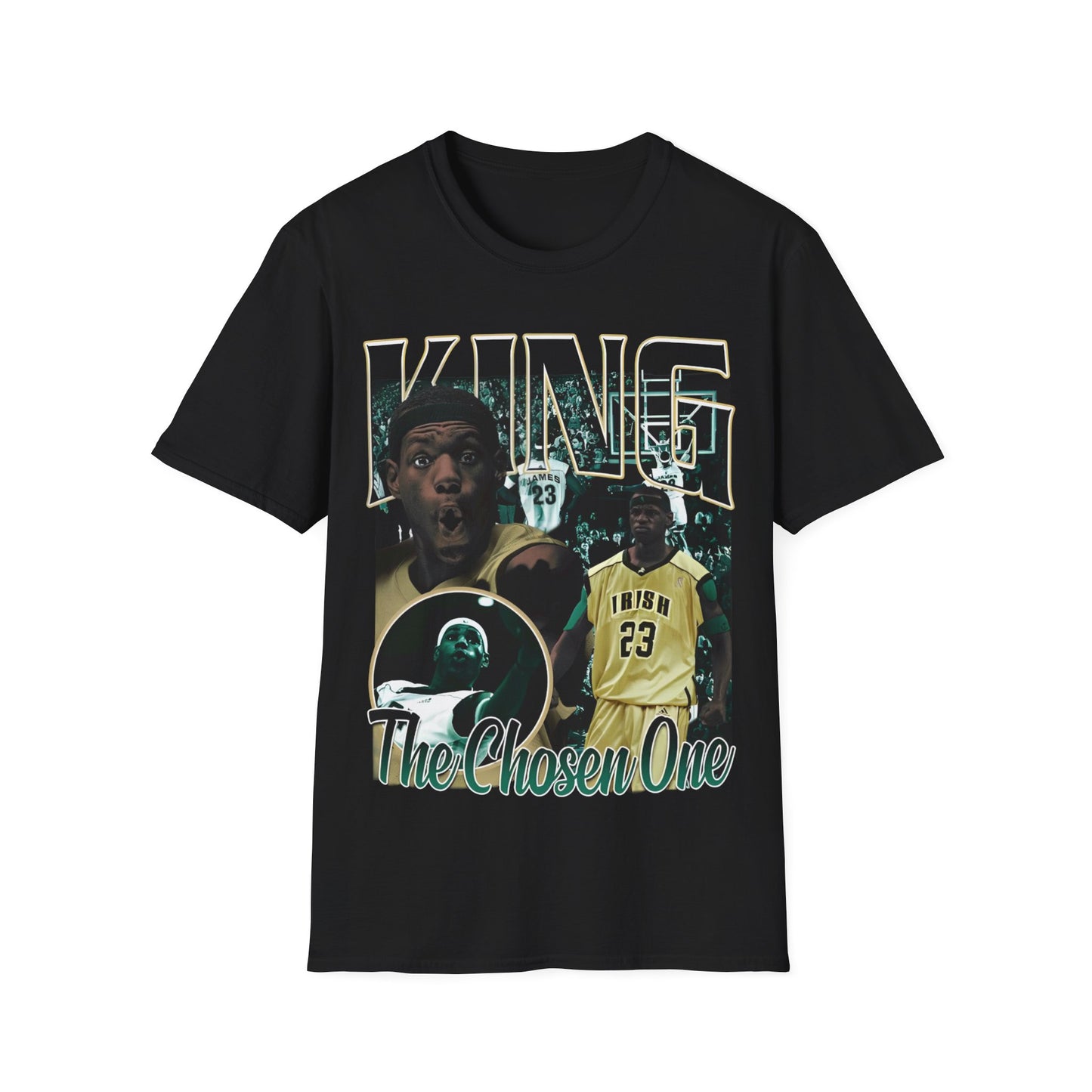 Vintage 90s Basketball Bootleg Style T-Shirt, LEBRON JAMES KING THE CHOSEN ONE Graphic Tee, Retro Basketball Shirt Unisex Graphic Tee