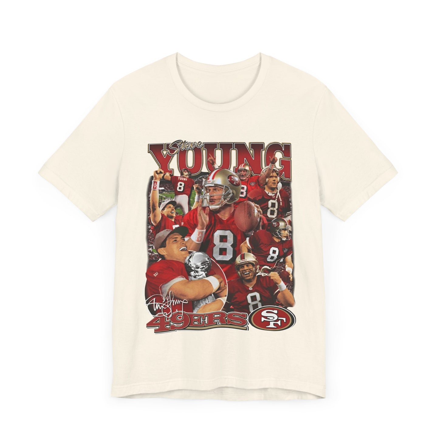 Vintage 90s Football Bootleg Style T-Shirt STEVE YOUNG Unisex Graphic Tee Shirt