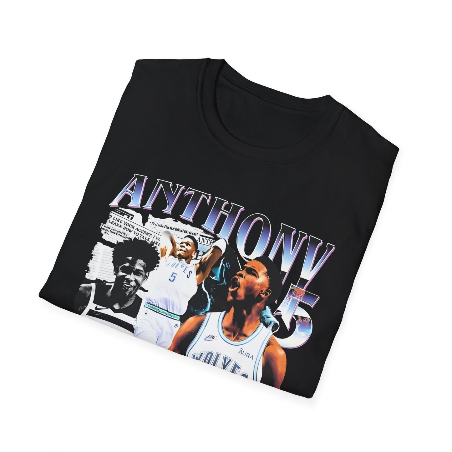 Vintage 90s Basketball Bootleg Style T-Shirt ANTHONY EDWARDS MIN Graphic Tee, Retro Basketball Shirt Unisex Graphic Tee