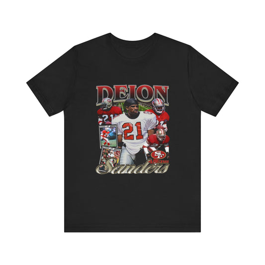 Vintage 90s Football Bootleg Style T-Shirt, DEION SANDERS 49er Unisex Tee Shirt
