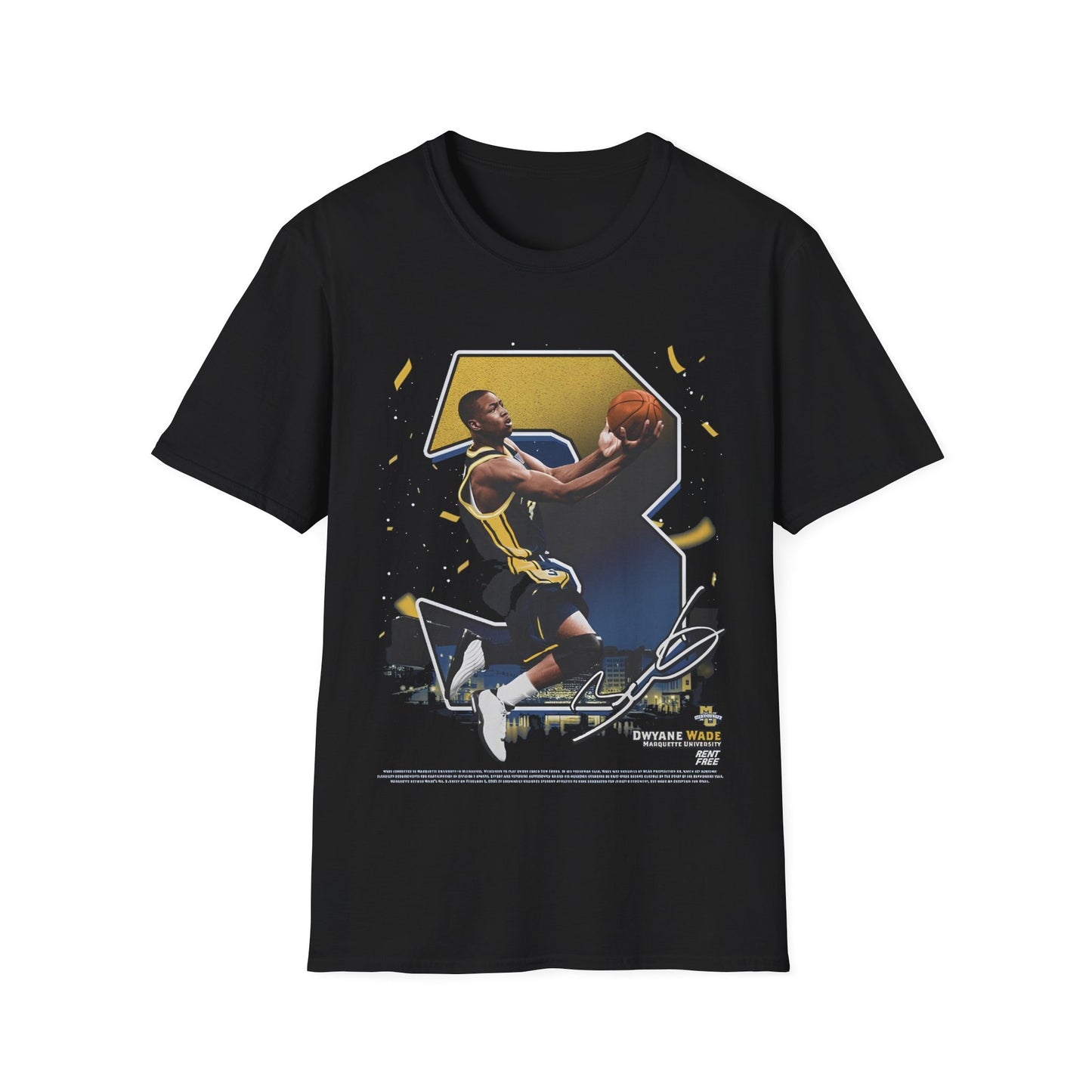 Vintage 90s Basketball Bootleg Style T-Shirt, DWAYNE WADE COLLEGE Retro Basketball Shirt Unisex Graphic Tee