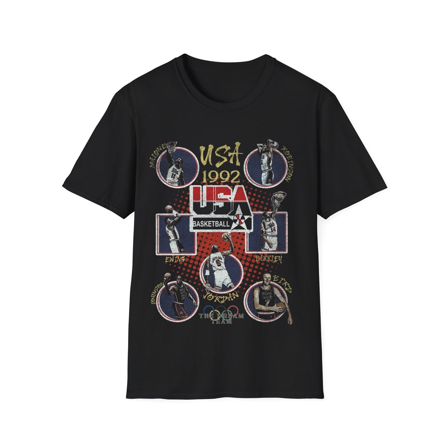Vintage 90s Basketball Bootleg Style T-Shirt, DREAM TEAM USA 92 Retro Basketball Shirt Unisex Graphic Tee