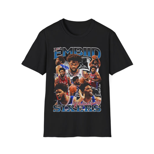 Vintage 90s Basketball Bootleg Style T-Shirt, JOEL EMBIID PHI Graphic Tee, Retro Basketball Shirt Unisex Graphic Tee
