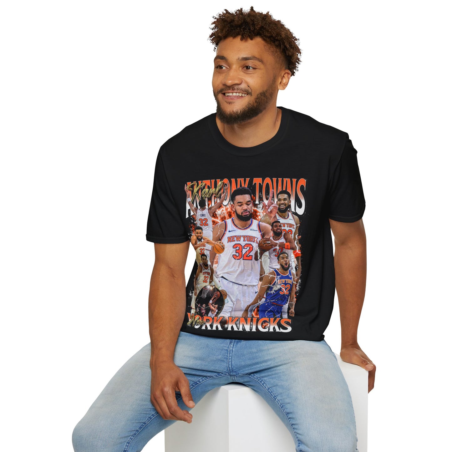 Vintage 90s Basketball Bootleg Style T-Shirt, KARL ANTHONY TOWNS Retro Basketball Shirt Unisex Graphic Tee