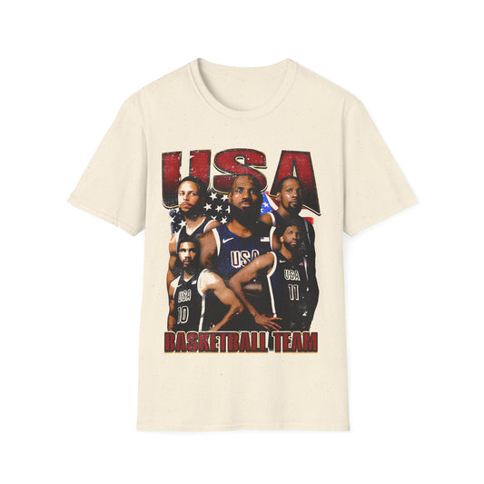 Vintage 90s Basketball Bootleg Style T-Shirt, USA 2024 PARIS Retro Basketball Shirt Unisex Graphic Tee