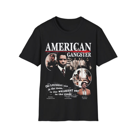 Vintage 90s Pop Culture Bootleg Style T-Shirt, AMERICAN GANGSTER Retro Shirt Unisex Graphic Tee