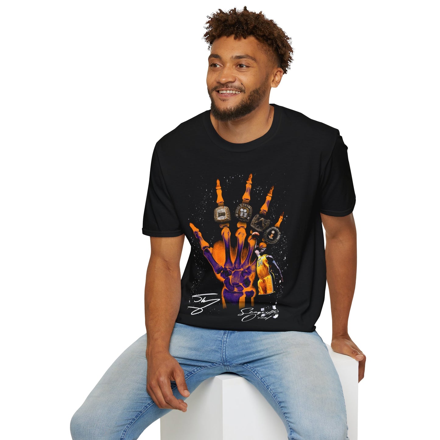 Vintage 90s Basketball Bootleg Style T-Shirt, SHAQ RINGS Retro Basketball Shirt Unisex Graphic Tee