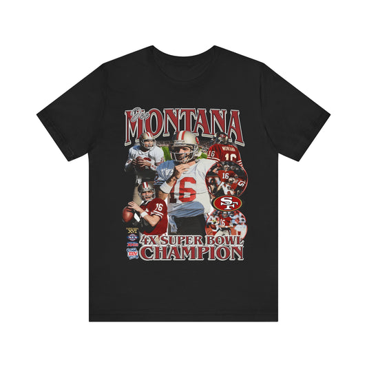 Vintage 90s Football Bootleg Style T-Shirt JOE MONTANA Unisex Graphic Tee Shirt