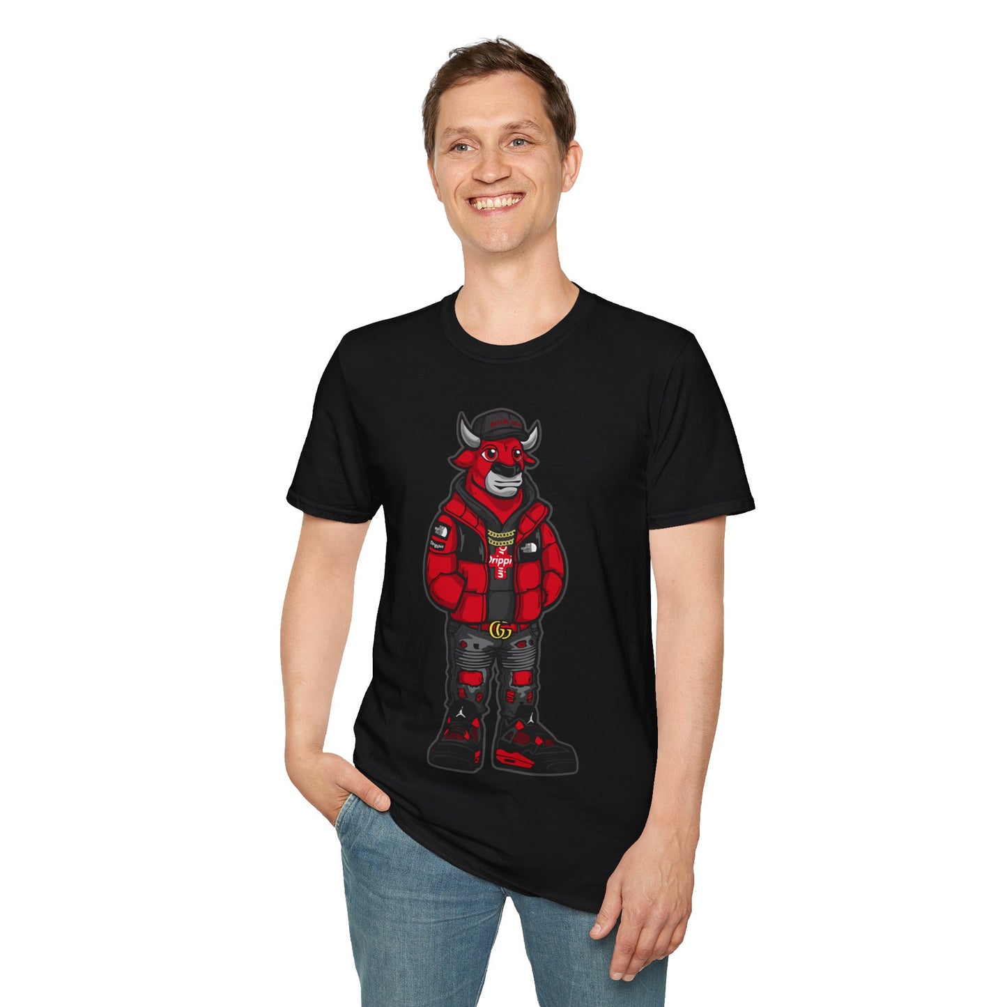 RED THUNDER 4 BULL PREMIUM STREETWEAR Unisex Softstyle T-Shirt