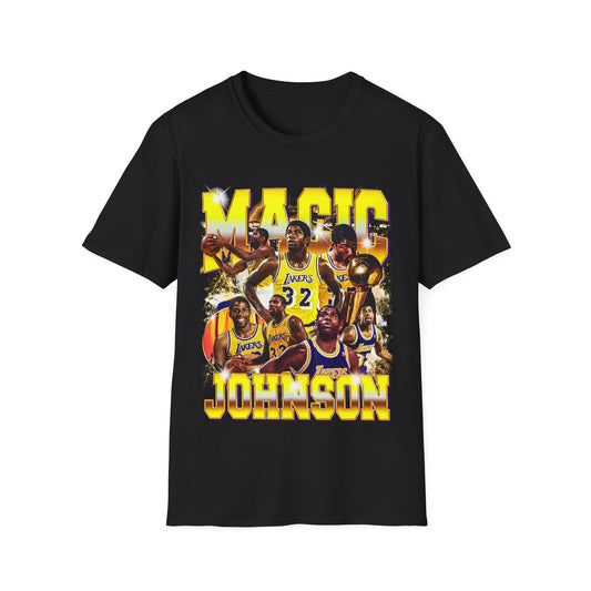 Vintage 90s Basketball Bootleg Style T-Shirt, MAGIC JOHNSON LA Graphic Tee, Retro Basketball Shirt Unisex Graphic Tee