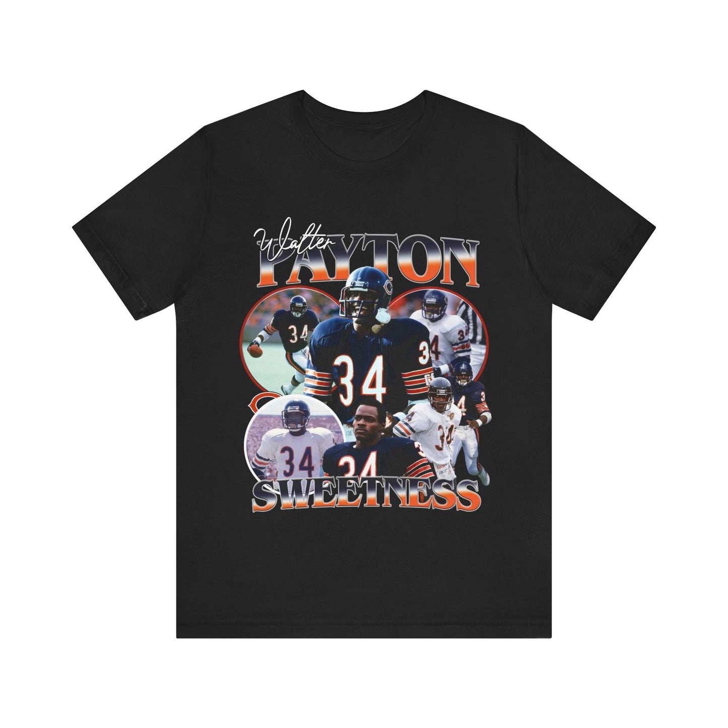 Vintage 90s Football Bootleg Style T-Shirt WALTER PAYTON 90s Unisex Graphic Tee