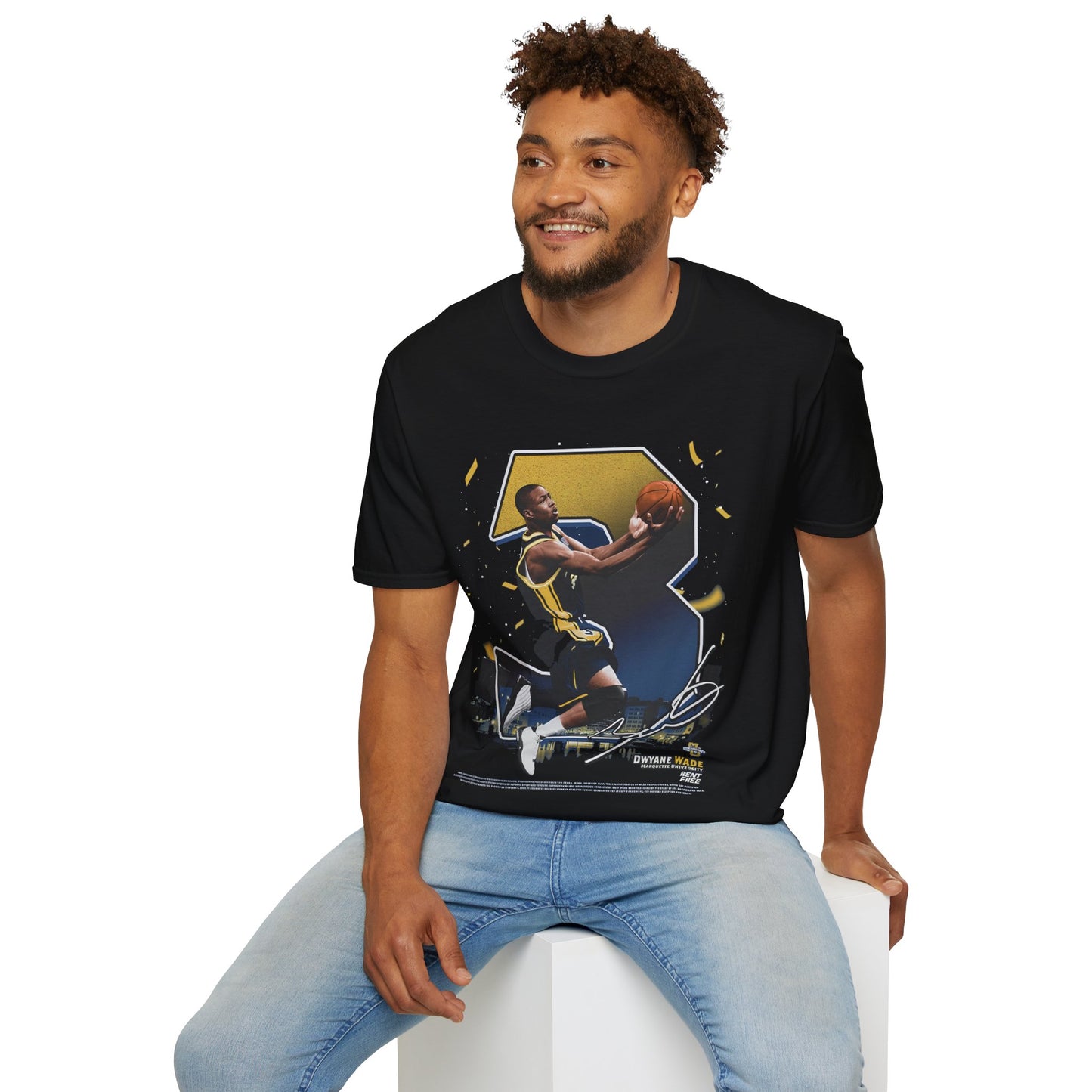 Vintage 90s Basketball Bootleg Style T-Shirt, DWAYNE WADE COLLEGE Retro Basketball Shirt Unisex Graphic Tee