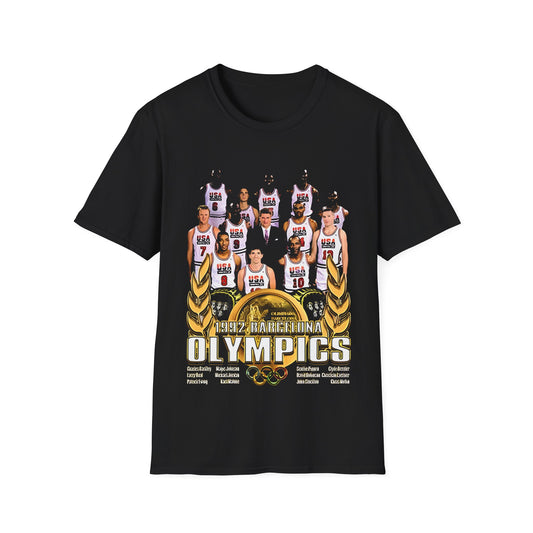 Vintage 90s Basketball Bootleg Style T-Shirt, DREAM TEAM BARCELONA Retro Basketball Shirt Unisex Graphic Tee