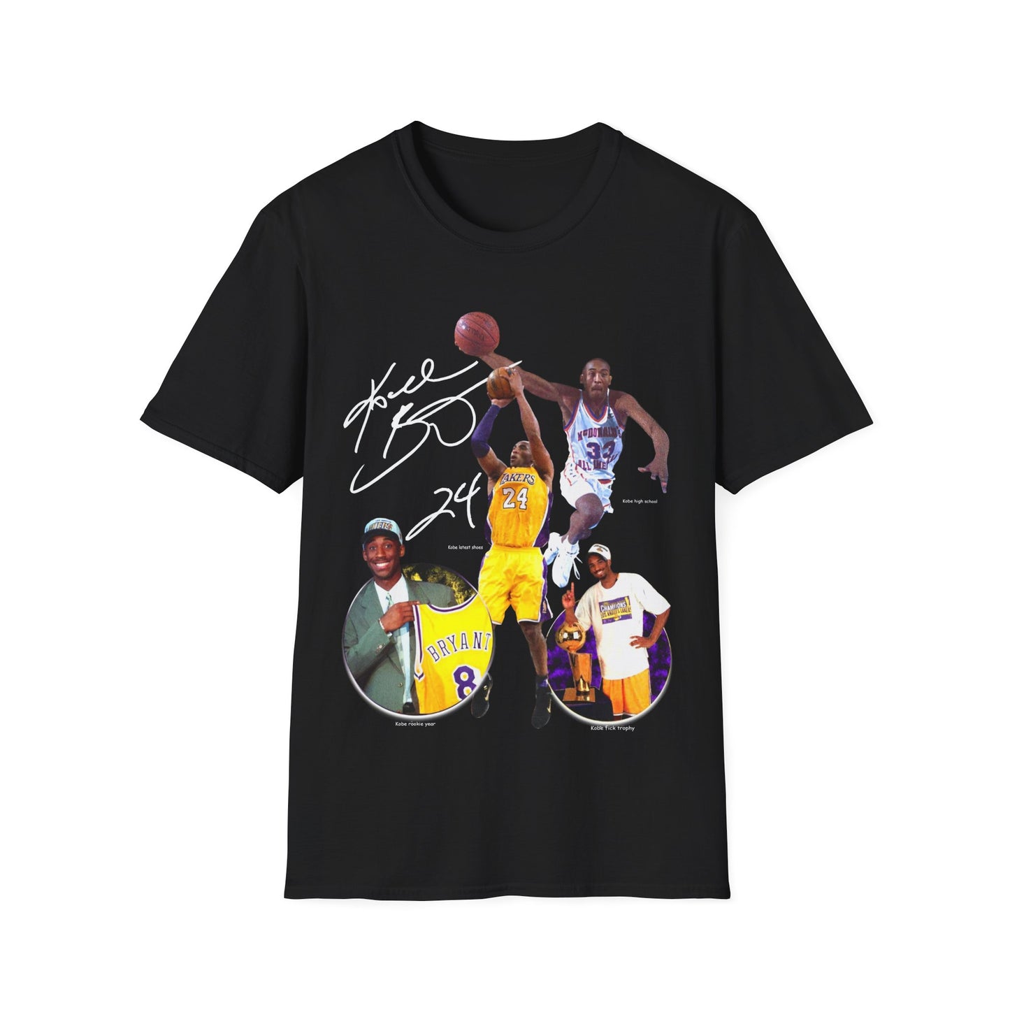 Vintage 90s Basketball Bootleg Style T-Shirt, KOBE BRYANT EVOLUTION Graphic Tee, Retro Basketball Shirt Unisex Graphic Tee
