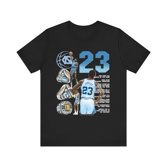 Vintage 90s Basketball Bootleg Style T-Shirt MICHAEL JORDAN UNC Rings Unisex Tee