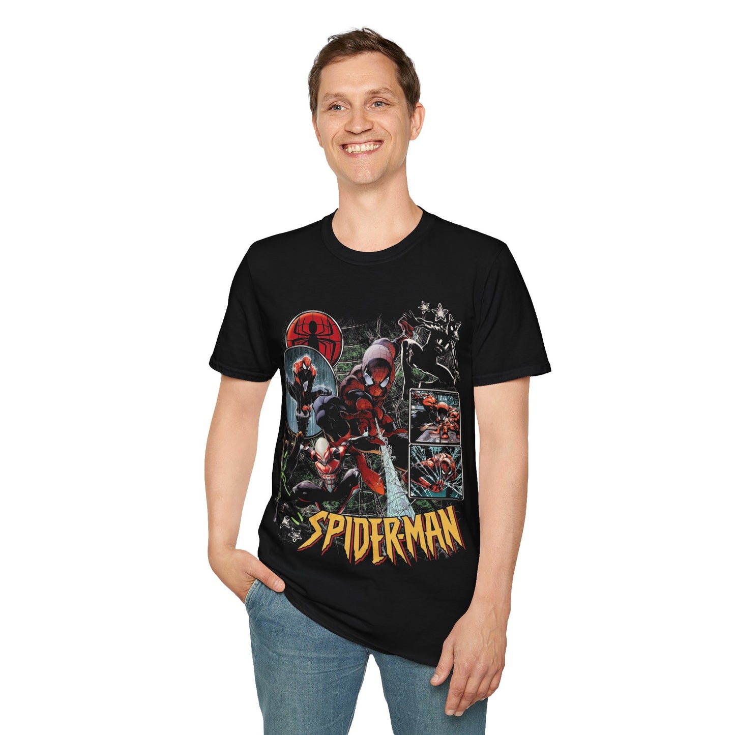 Vintage 90s Superheroes Bootleg Style T-Shirt, SPIDERMAN Retro Superheroes Shirt Unisex Graphic Tee