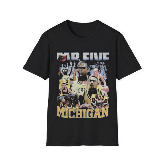 Vintage 90s Basketball Bootleg Style T-Shirt, FAB FIVE DUAL SIDED Retro Basketball Shirt Unisex Graphic Tee