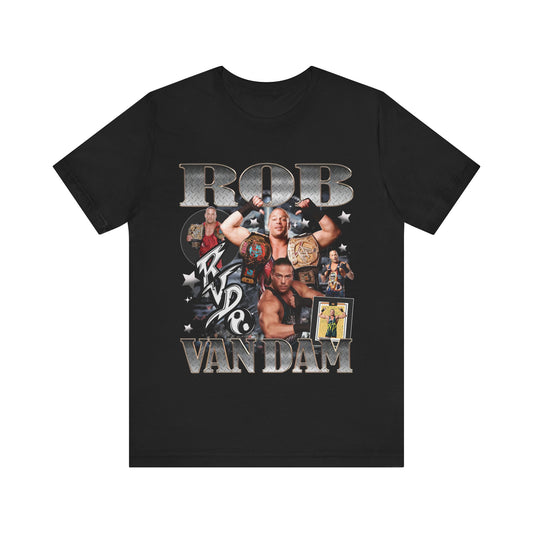 Vintage 90s Bootleg Style T-Shirt, ROB VAN DAM Graphic Tee, Retro Fighter Shirt Unisex Graphic Tee Shirt
