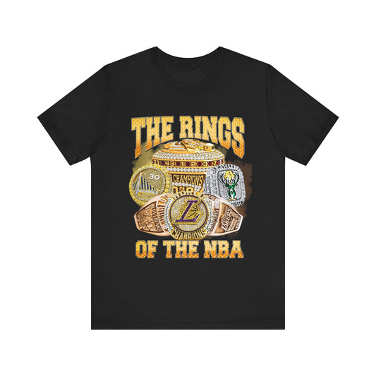 Vintage 90s Basketball Bootleg Style T-Shirt THE RINGS Unisex Graphic Tee Shirt