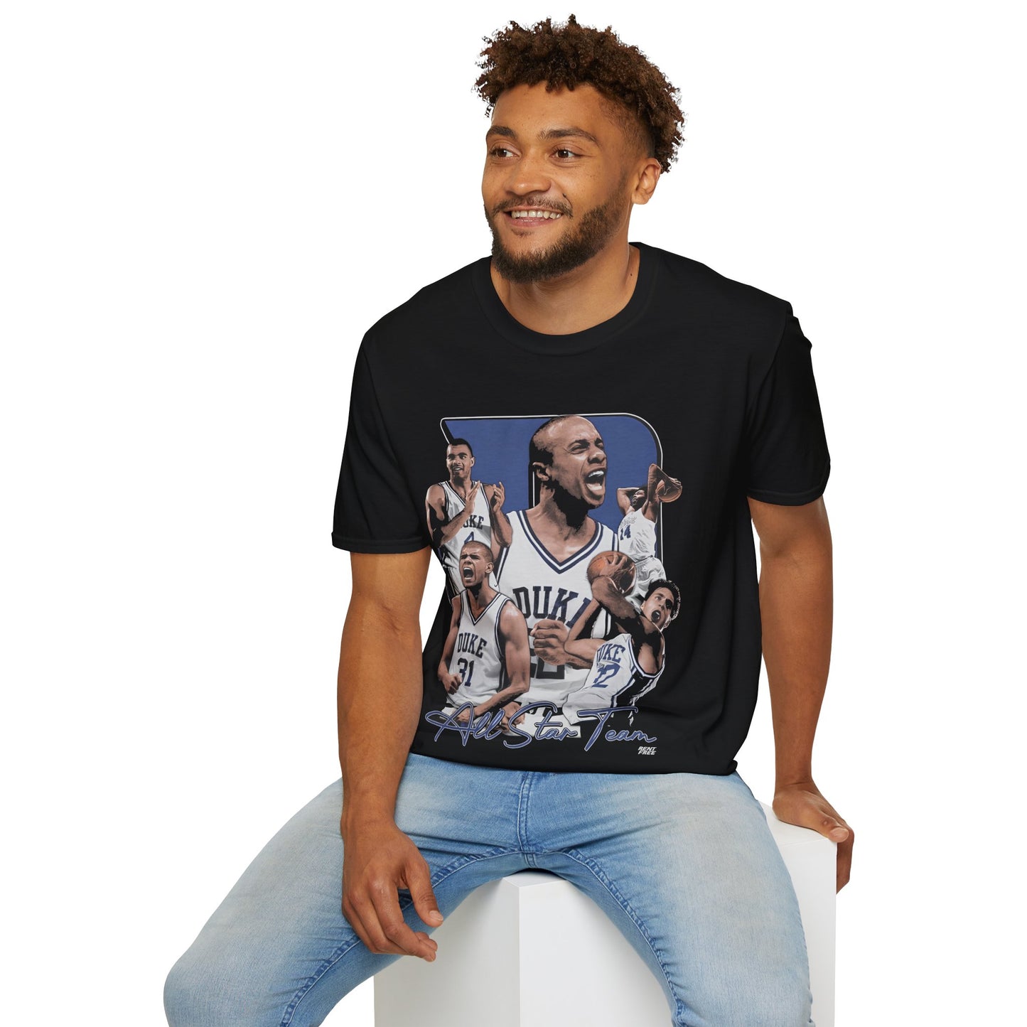 Vintage 90s Basketball Bootleg Style T-Shirt, BLUE ALL STARS Retro Basketball Shirt Unisex Graphic Tee