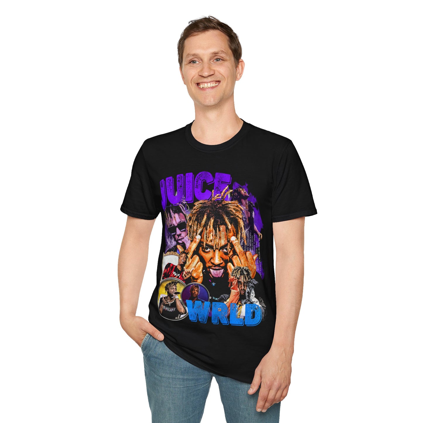 Vintage 90s Rap Bootleg Style T-Shirt, JUICE WRLD Retro Rap Shirt Unisex Graphic Tee Shirt
