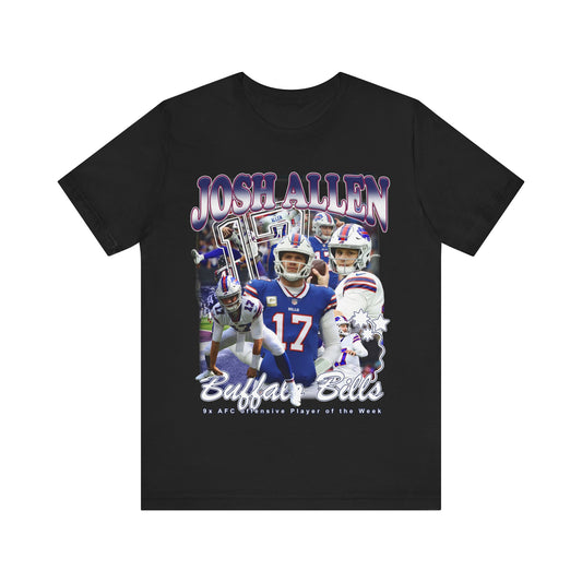 Vintage 90s Football Bootleg Style T-Shirt JOSH ALLEN Unisex Graphic Tee Shirt