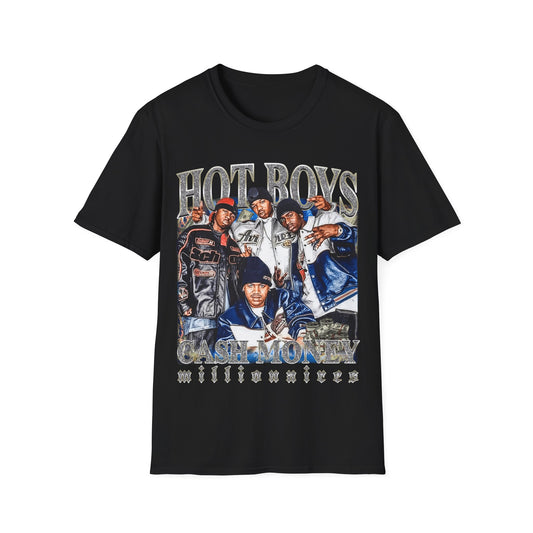 Vintage 90s Rap Bootleg Style T-Shirt, HOT BOYS CASH MONEY MILLIONAIRES Vintage Graphic Tee, Retro Rap Shirt Unisex Graphic Tee Shirt