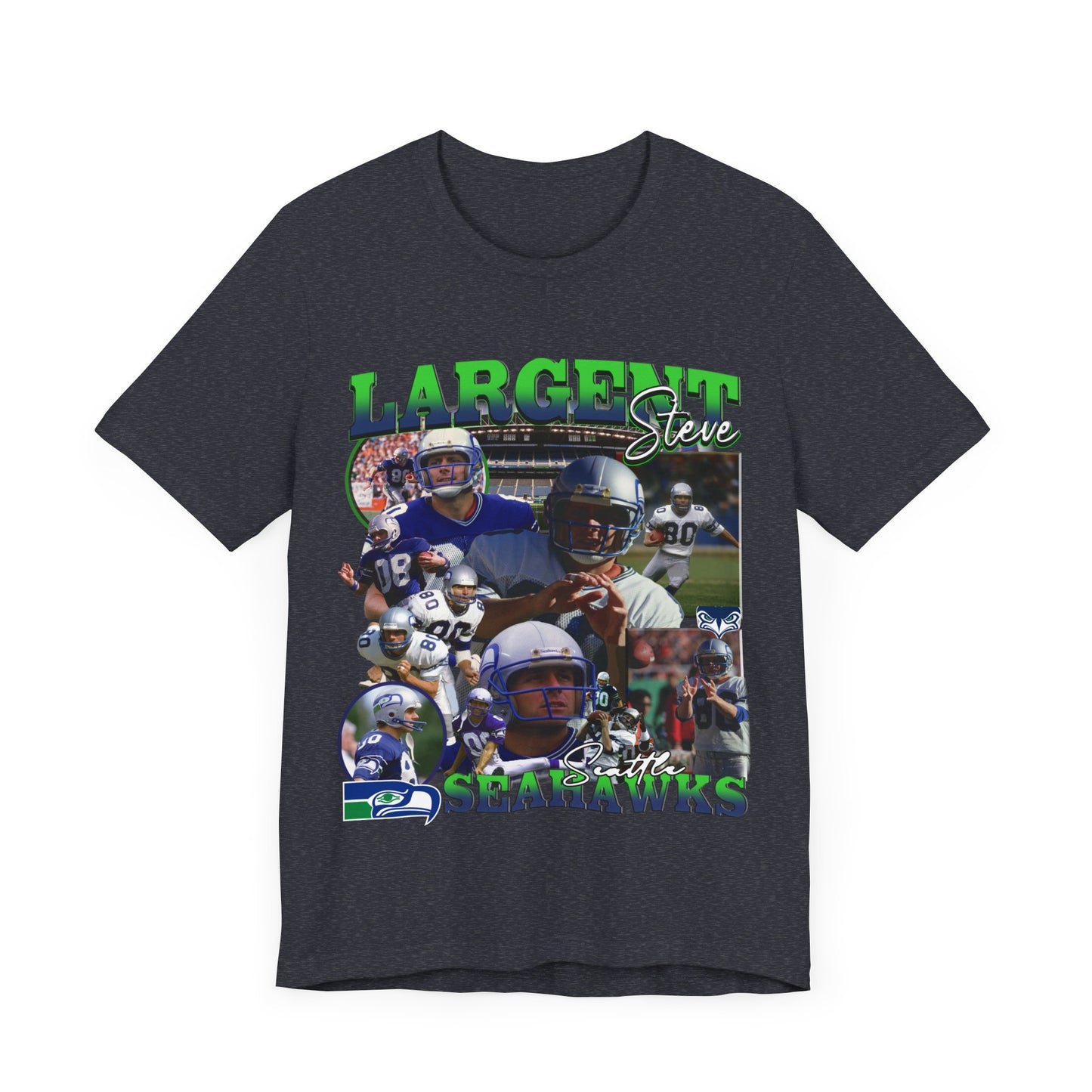 Vintage 90s Football Bootleg Style TShirt STEVE LARGENT Unisex Graphic Tee Shirt