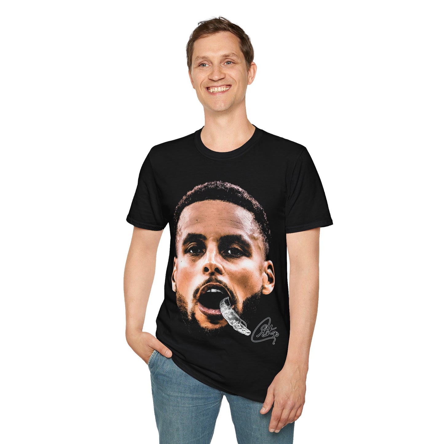 Vintage 90s Basketball Bootleg Style T-Shirt, STEPH CURRY BIG FACE Retro Basketball Shirt Unisex Graphic Tee