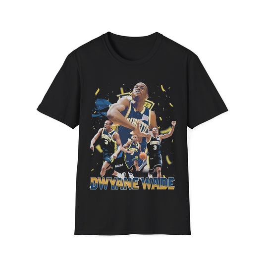 Vintage 90s Basketball Bootleg Style T-Shirt, DWAYNE WADE COLLEGE Retro Basketball Shirt Unisex Graphic Tee