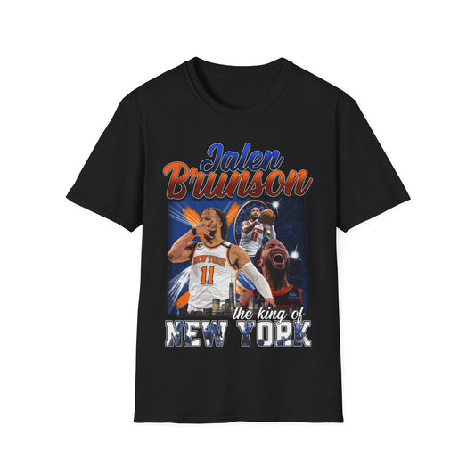 Vintage 90s Basketball Bootleg Style T-Shirt, JALEN BRUNSON KING OF NEW YORK Graphic Tee, Retro Basketball Shirt Unisex Graphic Tee