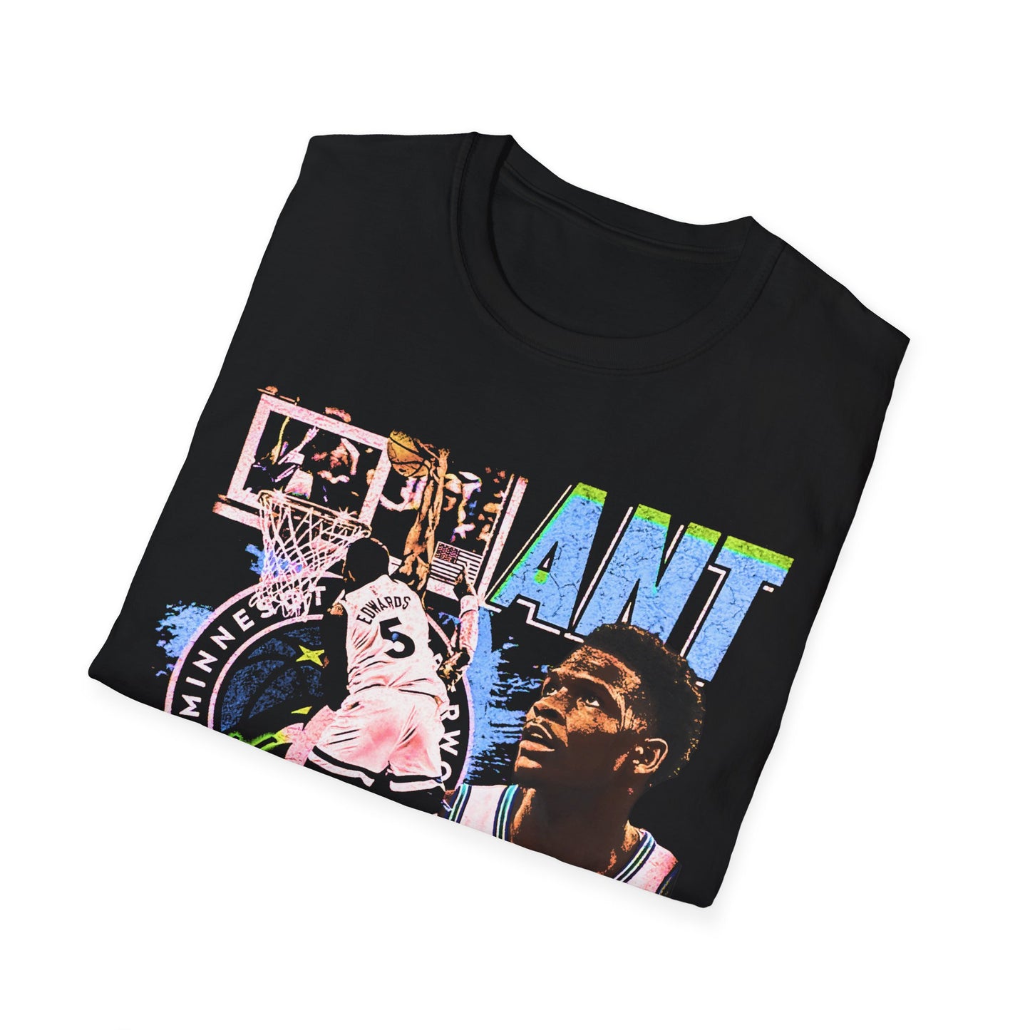 Vintage 90s Basketball Bootleg Style T-Shirt ANTHONY EDWARDS ANT MAN Graphic Tee, Retro Basketball Shirt Unisex Graphic Tee