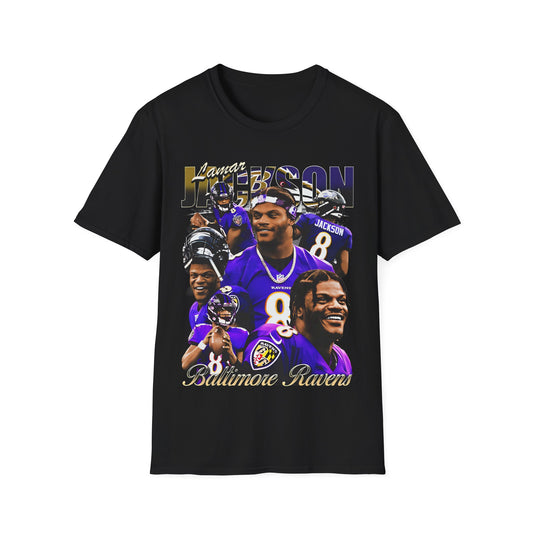 Vintage 90s Football Bootleg Style T-Shirt, LAMAR JACKSON BAL Vintage Graphic Tee, Retro Football Shirt Unisex Graphic Tee Shirt