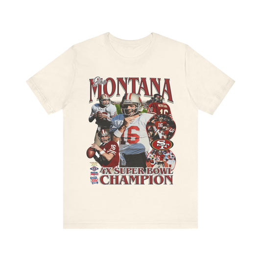 Vintage 90s Football Bootleg Style T-Shirt JOE MONTANA Unisex Graphic Tee Shirt