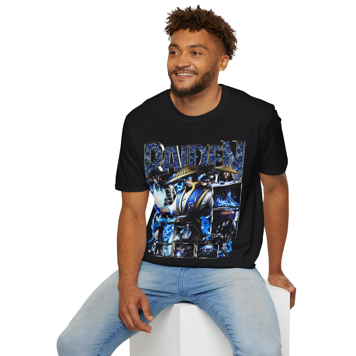 Vintage 90s Pop Culture Bootleg Style T-Shirt, RAIDEN Graphic Tee, Retro Shirt Unisex Graphic Tee