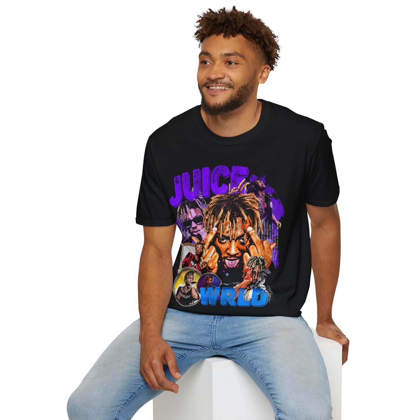 Vintage 90s Rap Bootleg Style T-Shirt, JUICE WRLD Retro Rap Shirt Unisex Graphic Tee Shirt